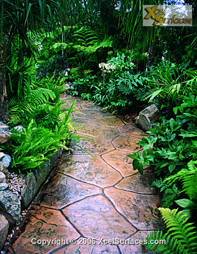 Stamped Overlayment on a Secluded Path